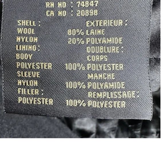 Marc New York Pea Coat Wool Blend Gray Size Large Quilted Lining Collar Full Zip - Picture 6 of 7